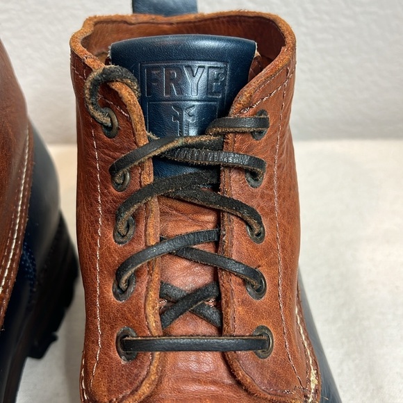 Frye Men’s Leather Duck Boots - Size 9.5D - Two-Tone Brown & Navy - Picture 5 of 13